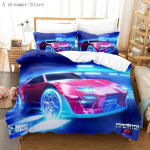Rocket League'i auto Rocket League 3D tekikott Voodipesukomplekt Tekk Linasest padjap&uuml;&uuml;rid Kodu kaunistus &Uuml;heinimese Kahekohaline Twin King Queen 70x133cm