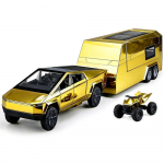 1/32 Tesla Kuldne Cybertruck Maastiku Pikap Veoauto Sulamist Metallist Valatud Mudelauto Parim S&uuml;nnip&auml;evakingitus Lastele M&auml;nguasi Kodu Kaunistused kuld