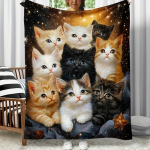 1 t&uuml;kk hubane unistav t&auml;httaeva kassiflanell-tekk, personaalne armas lemmikloomakujundus, soe ja pehme, sobib kodukaunistuseks 30x40in