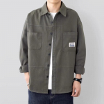 Meeste R&otilde;ivad Lahtine Korea Kevad &Uuml;hev&auml;rviline Vintage Mood Vabaaja Versioon Pikkade Varrukatega Rev&auml;&auml;riga &Auml;ri &Otilde;mblustega Tasku T&ouml;&ouml;riietus S&auml;rk XXXL roheline