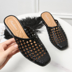 Naiste sandaalid suvised auklikud sussid Moodsad &uuml;hev&auml;rvilised madala kontsaga slaidid vabaaja hingavad jalatsid naistele 40