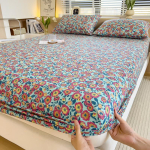 Pestud puuvillane pingulduslinik &Uuml;ks t&uuml;kk Uus K&otilde;ik-&uuml;hes voodikate madratsikaitse Pingulduslinik Single bed hat 200x220cm