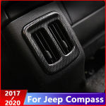 For Jeep Compass 2017 2018  ABS Chrome Car Rear Air Condition outlet Vent frame Cover Trim Interior Accessories ABS Chrome