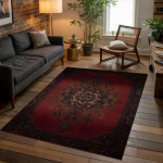 Klassikaline Punane P&auml;rsia Vaip Traditsiooniline Medaljoniga Vaip Vanaaegne Stiil Elutoa Sisustus Pestav Vaip Libisemiskindlad Vaibad Retro Dekoratsioon 80x120cm