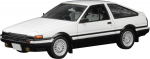 PLATZ/MONO 1/32 M&otilde;&otilde;tkavas Autokomplekt Toyota Sprinter Trueno AE86 K&otilde;rgtehnoloogiline Kahev&auml;rviline (Valge must) Eelv&auml;rvitud plastmudeli komplekt MN01 (Auto)