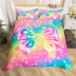 Laste tekkikate lipsuga, t&uuml;rkiissinine gradient, s&auml;delev, unistuslik tekikate, lipsuga, glamuurne tekikate, romantiline t&uuml;drukulik voodipesukomplekt 150x200cm 3pcs
