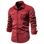 Uued S&uuml;gisesed 100% Puuvillased Sametist S&auml;rgid Meestele &Uuml;hev&auml;rvilised Slim Fit Vabaaja Pluusid K&otilde;rge Kvaliteediga Pikkade Varrukatega Seltskonnas&auml;rk Meestele XXXL punane