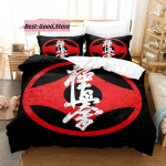 Kyokushin Karate Voodipesu Komplekt &Uuml;heinimese Twin Tr&uuml;kitud Voodikomplekt Padjap&uuml;&uuml;ri ja Tekikotiga &Uuml;heinimese Kaheinimese Queen Super King Suurused EU Single(135*200cm)3pcs