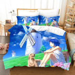 Anime T&uuml;druk Voodipesu Komplekt Multikas Mood 3D Prindiga Tekikott Luksuslik Kuninganna Kuningas &Uuml;hene Tekikoti Komplekt Kodu Tekstiil Dekoratsioon Moodne EU Single(135*200cm)3pcs