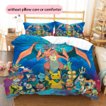 Pok&eacute;moni mustriga voodipesu Kodu kaunistamine S&uuml;nnip&auml;evakingitus (1 * tekikott + 2 * padjap&uuml;&uuml;ri, ilma s&uuml;damikuta) 200x200cm