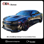 Dodge Charger Widebody 15-24 Esiosa Splitter Huul Nurk SRT, &Uuml;hekihiline Glossy Black [Single Layer]