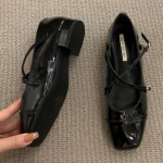 Mary Jane kingad naistele Retro keskmise kontsaga naiste &uuml;ksikud kingad Pehmed ja mugavad punased baleriinad Zapatos De Mujer 35 must