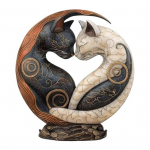 1/2 tk must-valge kassikuju Hiina stiilis Yin Yang kunstkassikuju vaikskulptuur kodu kontori laua kaunistus ornament 1pc