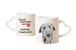 Scottish Deerhound - cup with a dog, adorable cup with a heart-shaped handle, universal gift from the Art-Dog brand valge
