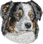 Australian Shepherd - dog-shaped patch, embroidered patch, unique decoration for Art-Dog backpack kirjud v&auml;rv