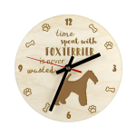 Fox Terrier Wire - clock with dog, wooden clock with engraving, personalised clock by Art-Dog