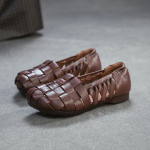 Johnature Ehtne Nahk Hingav Pehme Pehme Lame Sandaalid Kerged Ja Mugavad Naiste Slip-on Kingad 40 hall v&auml;rv