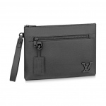 Louis Vuitton Aerogram Logo T&otilde;mblukuga Nahast Rahakott Unisex Rahakott Hall Must M69837 Box(Basic Set+Box)