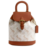 Coach Harper 17 Klassikaline Monogramm Logo Kaetud L&otilde;uend ja Nahast Seljakott V&auml;ike Naiste seljakott Beež Pruun CAM31-B4TXF Basic Set (Bag+Dust Bag)