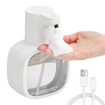 Automaatne induktsioonseebidosaator kahe paigaldusmeetodi, USB-laadimise ja 4 reguleeritava tasemega, seinakinnitusega seebidosaator A valge
