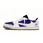 Travis Scott x Jordan Air Jordan 1 White Purple Travis Scott X AJ1 Low Cushioning Low top Vintage Basketball Shoes DZ4137-700(Team1698-) 41