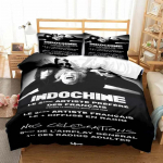Uus Indochine Rocki B&auml;ndi Voodipesukomplekt, Tekikott Tekk Voodikomplekt Tekikate Padjap&uuml;&uuml;r, Kuningas Kuninganna &Uuml;heinimese Suurus Poisid T&uuml;drukud T&auml;iskasvanud EU Single 135x200cm