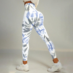 Moodsad batikmustriga &otilde;mblusteta joogap&uuml;ksid naistele, k&otilde;rge v&ouml;&ouml;kohaga, elastsed, push-up efektiga, spordijooga retuusid, slim fit, fitness, vabaaja retuusid 24417 L