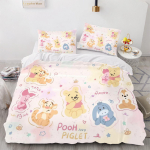 Winnie Puhhi Tekikott Komplekt Tekk Voodipesu 3D Laste Voodipesu Komplekt 3-osaline 1 Tekikate Kuninglik Suurus 135X200CM