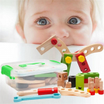 Puidust ehitusplokid Kruvitavate m&auml;nguasjade lahtiv&otilde;tmine ja demonteerimine Mutter-koostepuzzle m&auml;nguasjad Montessori hariduslikud laste m&auml;nguasjad