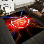 Arsenal logo disainiga vaip erksate v&auml;rvide ja julge stiiliga, sobib kasutamiseks libisemisvastase m&auml;ngumatina elutoa ja magamistoa diivanite juures 80x120cm( 31x47in) red