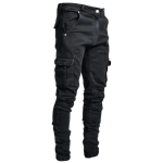 Meeste teksap&uuml;ksid Meeste p&uuml;ksid Pesu vana &Uuml;hev&auml;rvilised Mitme taskuga Denim-p&uuml;ksid Keskmise v&ouml;&ouml;kohaga Cargo teksad Meeste kitsad vabaajap&uuml;ksid M must