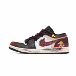 Jordan Air Jordan 1 Rui Ma Uusaasta Tervitused Madalad Vintage Korvpallijalatsid Unisex Tume Punane 553558-081(Team365-) 42