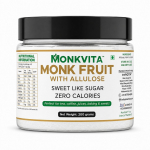 MonkVita munkpuuvilja magustaja alluloosiga, 200g | Ilma er&uuml;tritooli, null suhkrut, 1:1 Suhkruasendaja | Keto ja diabeetikutele s&otilde;bralik looduslik magusaine