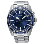 SEIKO 100 meetrit veekindel Kvarts terasest rihm 41,6 mm meeste k&auml;ekell sinine sihverplaat SKA783 sinine
