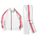 26 stiili unisex pikkade varrukatega spordidress - kevad/s&uuml;gis jooksu- ja fitness-treeningkost&uuml;&uuml;m kolme triibuga Large valge