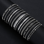 15 tk/komplekt &Otilde;rn H&otilde;bedane Metallist K&auml;ev&otilde;ru Komplekt Naistele Boho Retro Paks Keerutatud Kuuba Kett K&auml;ev&otilde;ru Peo Trendikad Ehted Uus