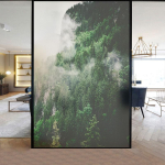 P&otilde;hjamaise stiiliga metsavaatega aknakile Lihtne maastik V&auml;rviline pimendav Vannitoa ukseklaasi kile P&auml;ikesekaitse Staatiline kleepuv J&auml;&auml;tunud kile (as the picture,40x90 cm) gray