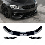 BMW 4. seeria F32 F33 F36 M-Sport 2014 2015 2016 2017 2018 2019 2020 esikaitseraua huul jagaja spoiler difuusor v&auml;liskerakomplekt Glossy Black