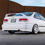 L&auml;ikivmust JDM Spoiler LED-piduritulega Honda Civic 1996-2000 Sedaan/Kupee EK jaoks valge