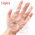 L&auml;bipaistev pehme silikoonist uksekork kaitseraua isekleepuvad kleebised seinakaitse summuti m&ouml;&ouml;bel ilma j&auml;lgi p&otilde;rkevastane padi (Transparent,12PCS)