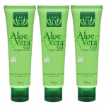 3 tuubi Aloe Vera 99,5% puhas geel 120 ml Naha hooldus, niisutav p&otilde;letuste, ekseemi, putukahammustuste korral, sobib k&otilde;ikidele nahat&uuml;&uuml;pidele