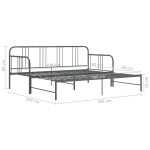Pikendatav diivanvoodi raam Hall Metall 90x200 cm