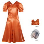 Pruut Tume Kuninganna Cosplay Kost&uuml;&uuml;m Siidkangast Halloweeni Ja Anime Rollim&auml;nguks 3XL orange