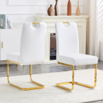 2 valget paksust s&ouml;&ouml;gitooli sisseehitatud vedrus&uuml;steemi ja ergonoomilise disainiga - T&auml;iuslik mugavuse ja elegantsi kombinatsioon 56 x 43 x 97 cm valge