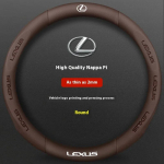 Auto s&uuml;sinikkiust nahast rooliratta kate Lexus F Sport ES200 ES300 RX300 LS500h GS300 IS300 CT200h NX300 UX300 LX570 GX jaoks