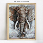 DIY teemantmaaling elevant t&auml;is &uuml;mmargune teemanttikandid mosaiik t&auml;isekraanpilt 20X30CM