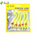 HENGJIA 5 tk T-sabaga pehme kalap&uuml;&uuml;gipeibutis Bionic Bass Pike 3D silmadega Kunstlik 8,8 cm kalastustarbed