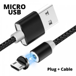 FONKEN 2,4A magnetiline USB-kaabel Mikro-USB-kaablid kiirlaadimist&uuml;&uuml;p C 360 &uuml;mmargune magnetiga laadija juhe 2M For iPhone