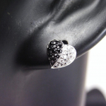 Les Tr&eacute;sors De Lily [F6225] - Boucles Argent 'Love Divine' Noir Blanc must