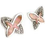 Altesse [F7141] - Boucles Argent 'R&ecirc;ve en Nacre' rose Heleroosa